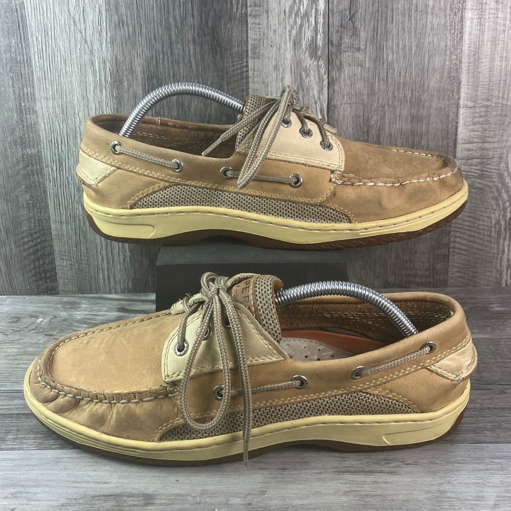 Sperry Top-Sider Billfish Tan Leather Mesh Boat Shoes Mens 10M 0799023